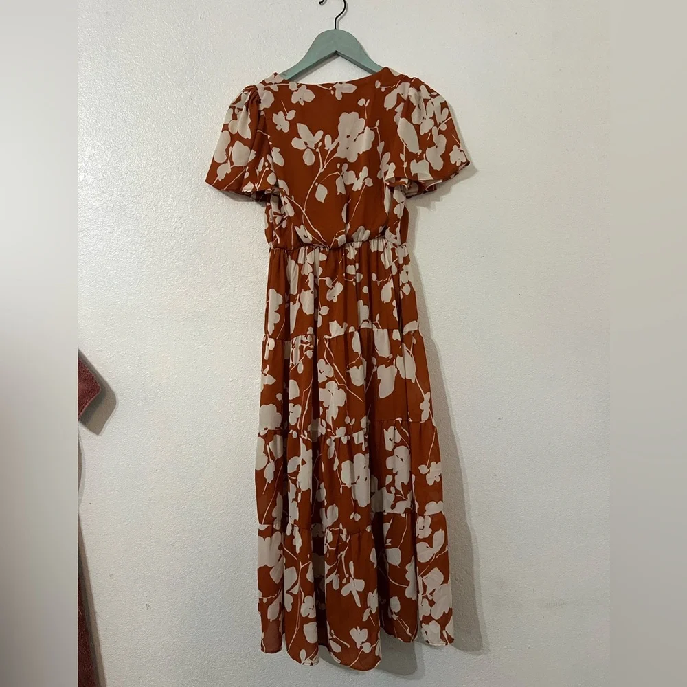 Abercrombie & Fitch Floral Orange Maxi Dress